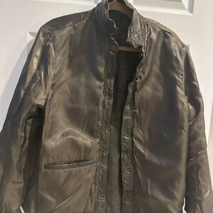 Polo Men’s Large Wrinkled Leather Shirt Jacket